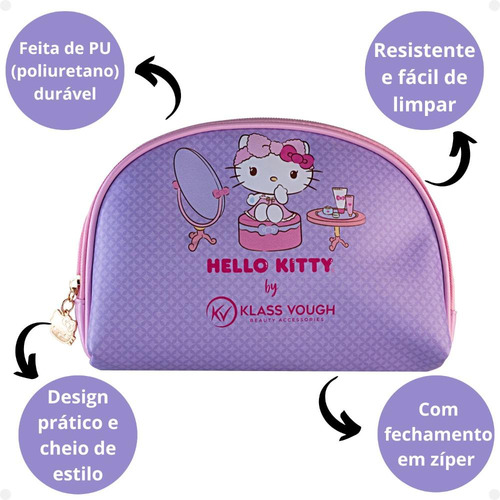 Necessaire Hello Kitty Klass Vough Estampada Lilás Kchk-02l