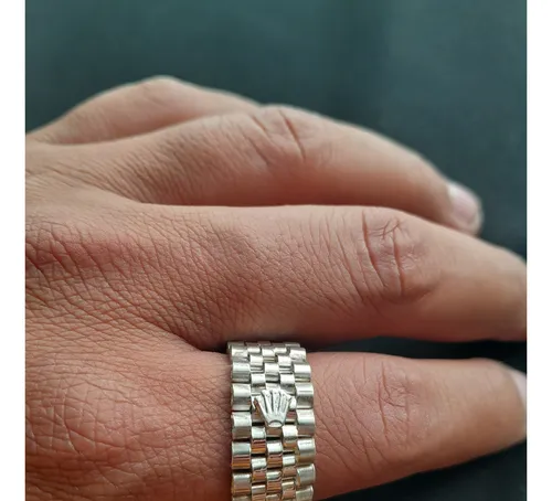 Anillo rolex de plata hotsell