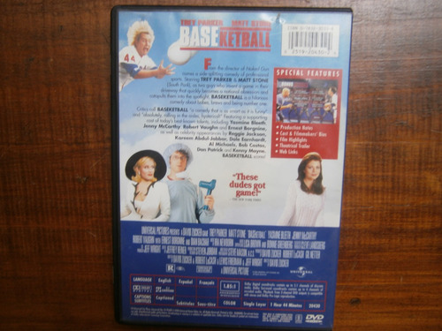 Baseketball Dvd Import Yasmine Bleeth Jenny Mccarthy Zucker (Usado)