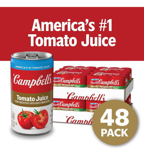 Pack De Jugo De Tomate De Campbell De 5.5 Onzas 48 Pzs