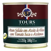 Comprar Atum Sólido em Azeite de Oliva com Tomate Seco e Azeitonas Tours Conservas Lata 180g