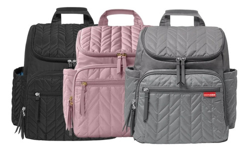 Bolsa de maternidad Forma Backpack, color Skip Hop, diseño de tela lisa gris