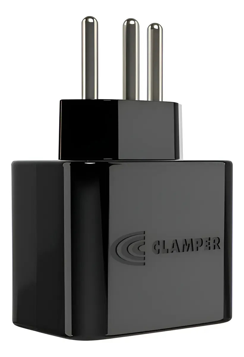 iCLAMPER Pocket LCF 3 pinos 20 amperes Preto Protetor Elétrico DPS Bivolt