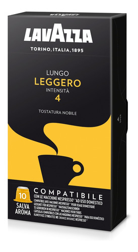 Cápsulas De Café Lavazza Lungo Leggero X10 