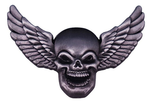 Pin Broche Botton Caveira Skull Crânio Asas Moto Rock Metal