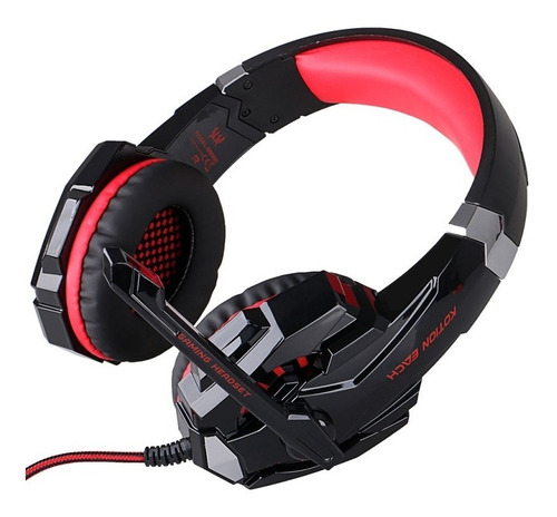 Imagen 5 de 6 de Auriculares gamer Kotion Each G9000 black y red con luz LED