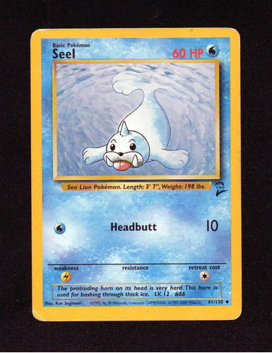 Carta Pokemon Tcg, Seel, Rara  61/130, Mira !!!