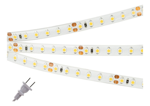 Tira De Led Frío No Requiere Eliminador Solo Conectar A 127v Luz Blanco Cálido