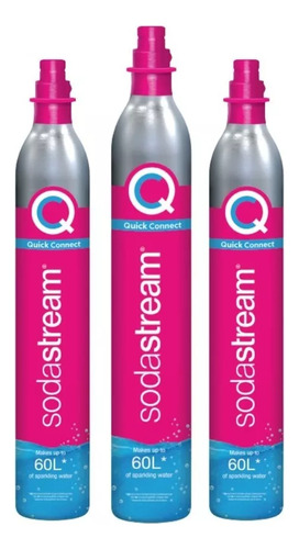 Cilindros Co2 Rosa Para Hacer Soda Sodastream 60 Litros Pack X 3
