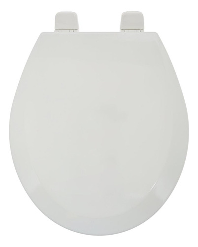 Asiento Para Baño Madera Redondo Blanco Frente Abierto Bemis