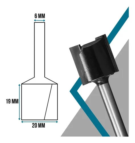 Fresa Reta Makita D-67789 20mm X 19mm P/ Tupia Haste 6mm