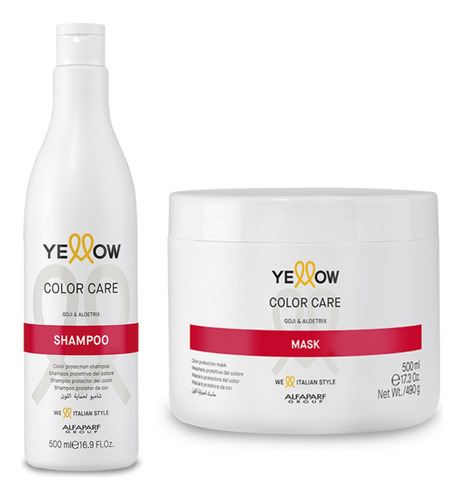  Kit Shampoo E Máscara Yellow Color Care 500ml