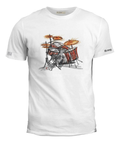 Camiseta Batería Instrumento Musical Inp Hombre Ink