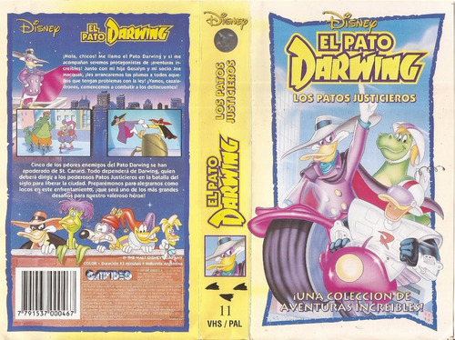 El Pato Darwing Los Patos Justicieros Vhs Walt Disney