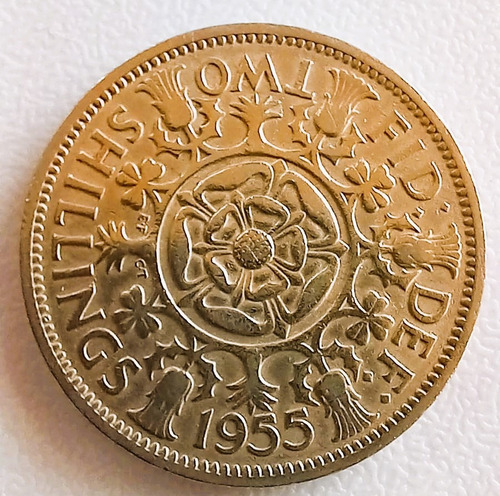 2 Shillings (elizabeth Ii) 1955 De Reino Unido