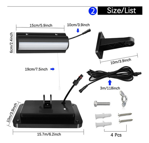Luz Solar De Doble Cabezal Con Interruptor Y Línea De 3 M