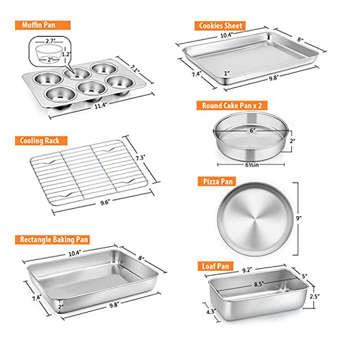 Juego De Utensilios Para Hornear, Horno Tostador E-far, 8 Pi