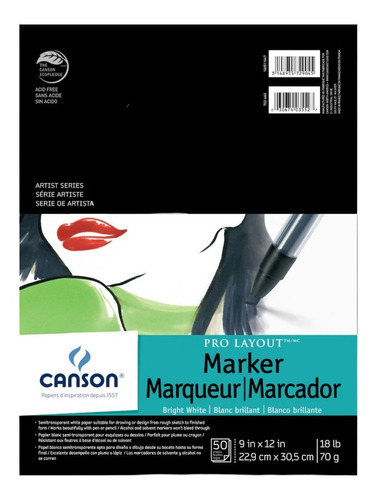 Block Para Marcador Canson Pro Layout Marker 70g 22.9x30.5cm