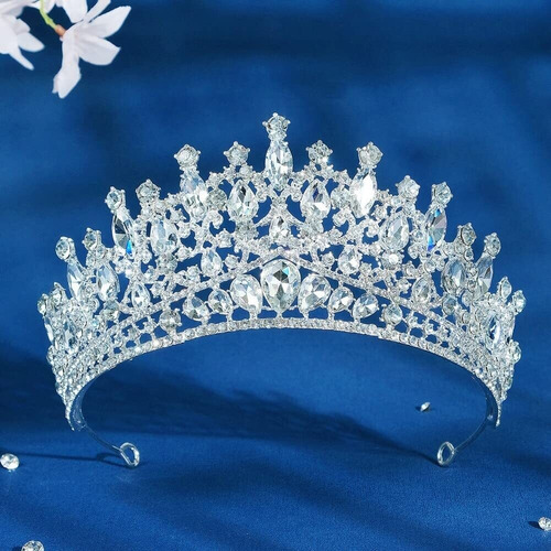 Tiara De Vidrio De Diamantes De Imitación, Corona De Reina