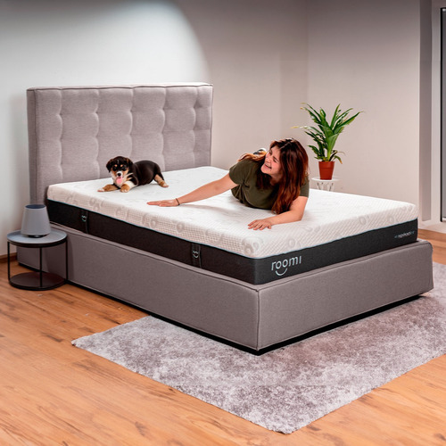 Cabecera Individual Roomi Diseño Moderno 120 Cm De Alto Rs Color Gris Oscuro