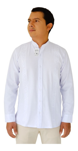 Camisa Guayabera Manga Larga Cuello Neru