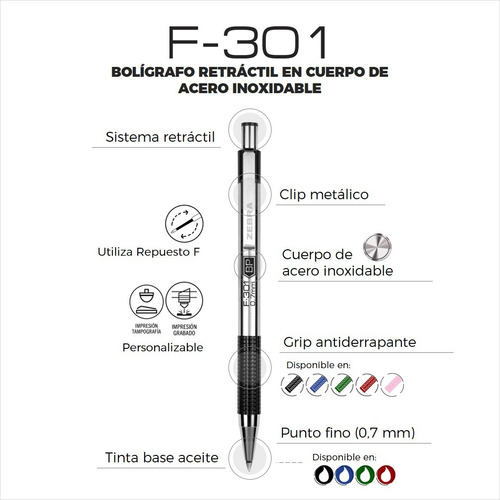 Zebra Juego Bolígrafo Y Portaminas Mf-301 Caja 6 Piezas Negro Negro