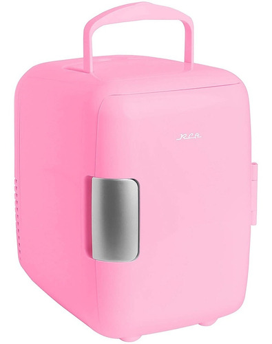 Mini Refrigerador Rca Rc-4r Frigobar Portati Enfría Calienta Color Rosa