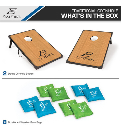 Set De Juego Cornhole Mdf 2x3 Pies Con 8 Bolsas