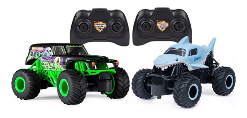 Vehículo de juguete a control remoto Monster Jam Control Remoto Megalodon vs Grave Digger Monster Jam 1:24 megalodon vs grave digger