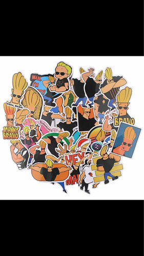 Sticker Tuning Auto Moto Mochila Johnny Bravo Precortado Pla