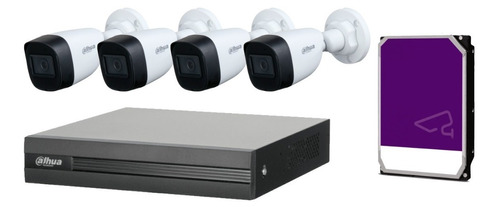 Kit Dvr 4 Canales 5mp, 4 Camaras 5mp, Disco Duro 1tb Purple