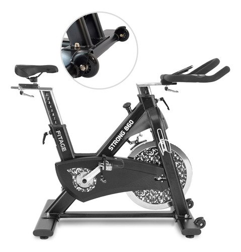 Bicicleta Spinning Prof. Fitage Strong 860 Con Bluetooth Color Negro