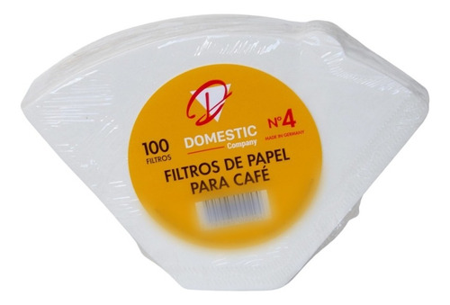 Filtros Papel Cafe N4 Pack X100 Cafetera Electrica Domestic