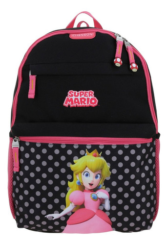Mochila Grande Chenson Super Mario Princesa Peach Loly Negro Negro Princesa Peach