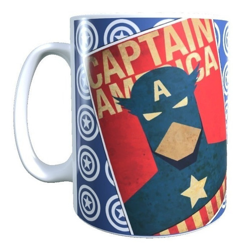 Taza Capitan America Poster Animado Avenger Los Vengadores