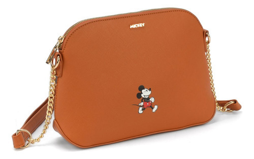 Bolsa Feminina Pequena Mickey Básica Dia A Dia Cor Caramelo