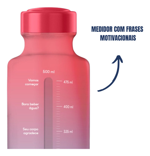 Garrafinha Squeeze Academia Hidrate-se 500ml Volta As Aulas