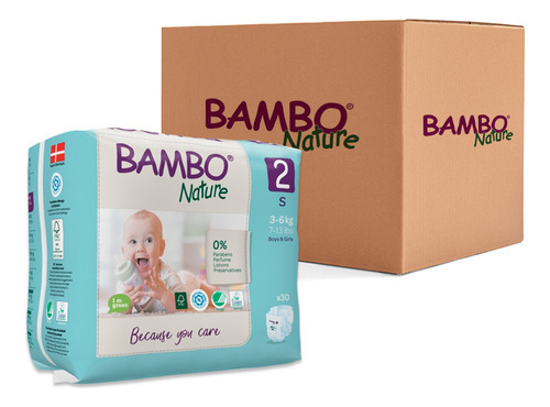 Caja Talla S (180 Uds.) - Caja De Pañales Ecológicos Bambo N