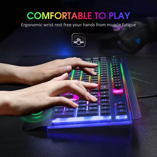 Teclado USB VictSing, Teclado de Computador Com fio, Teclado de Jogos de  Luz de Fundo com Painel de Metal, Teclado Silencioso para PC/Mac Game,  Digitação de Escritório, em Promoção é no Buscapé