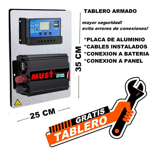 Imagen 4 de 10 de Kit Solar Completo Must Autoinstalable 600w Panel Bateria