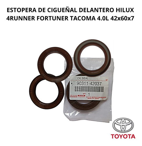 Estopera De Cigueñal Delantero 4runner Fortuner 4.0  42x60x7