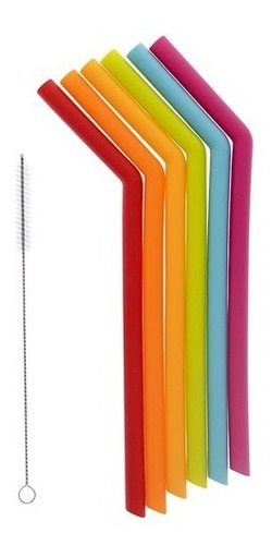 6 Popotes Joie Rainbow Con Cepillo Limpiador Importados