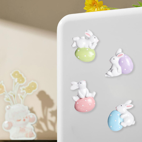 4pcs Pegatizas De Refrigerador En Forma De Con Huevo