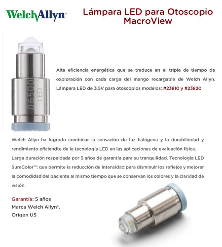 Imagen 6 de 10 de Lampara Led Otoscopios Welch Allyn Envio Gratis
