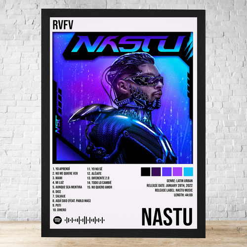 Cuadro Rvfv Nastu 30x40 Con Vidrio Y Marco C306 Negro Clasico