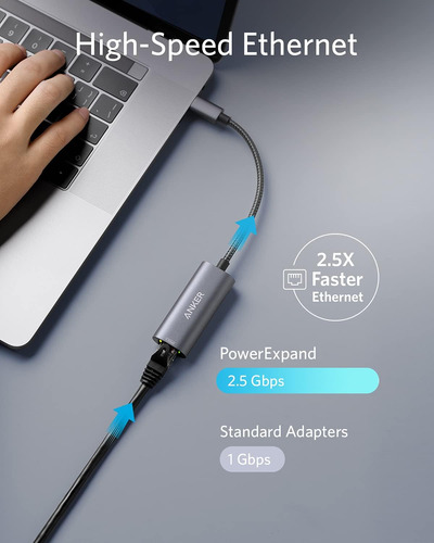 Adaptador Anker Usb C A Ethernet De 2,5 Gbps, Powerexpand...