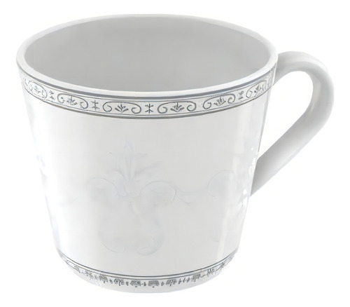 Xícara Chá Tramontina Gabrielle Em Porcelana Decorada 185 Ml Cor Branco