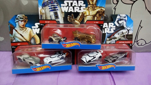 Hot Wheels Star Wars Rey Stormtrooper,r2-d Mattel 6 Carro