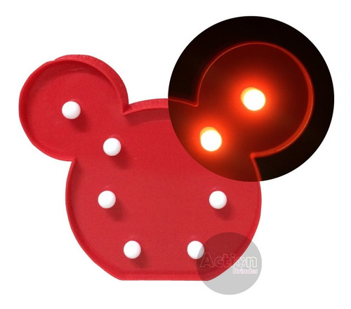 Luminária Abajur De Led Cabeça Do Mickey Decoração