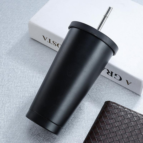 2x 500ml Taza De Acero Inoxidable De Vidrio Para Beber Con